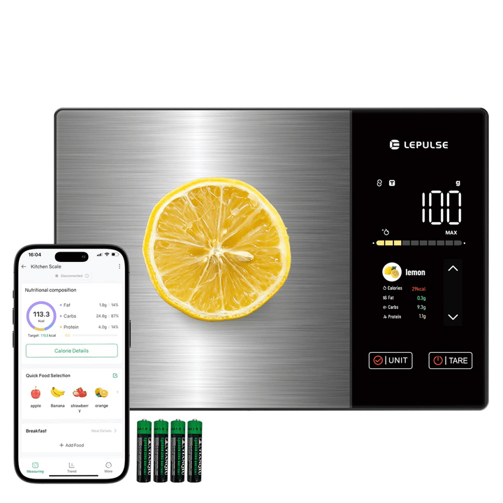 Food Scale with Nutritional Calculator, Smart Digital Kitchen Scale for Weight Loss, App with 23 Nutrients Tracking, Calorie, Fat, Carbs