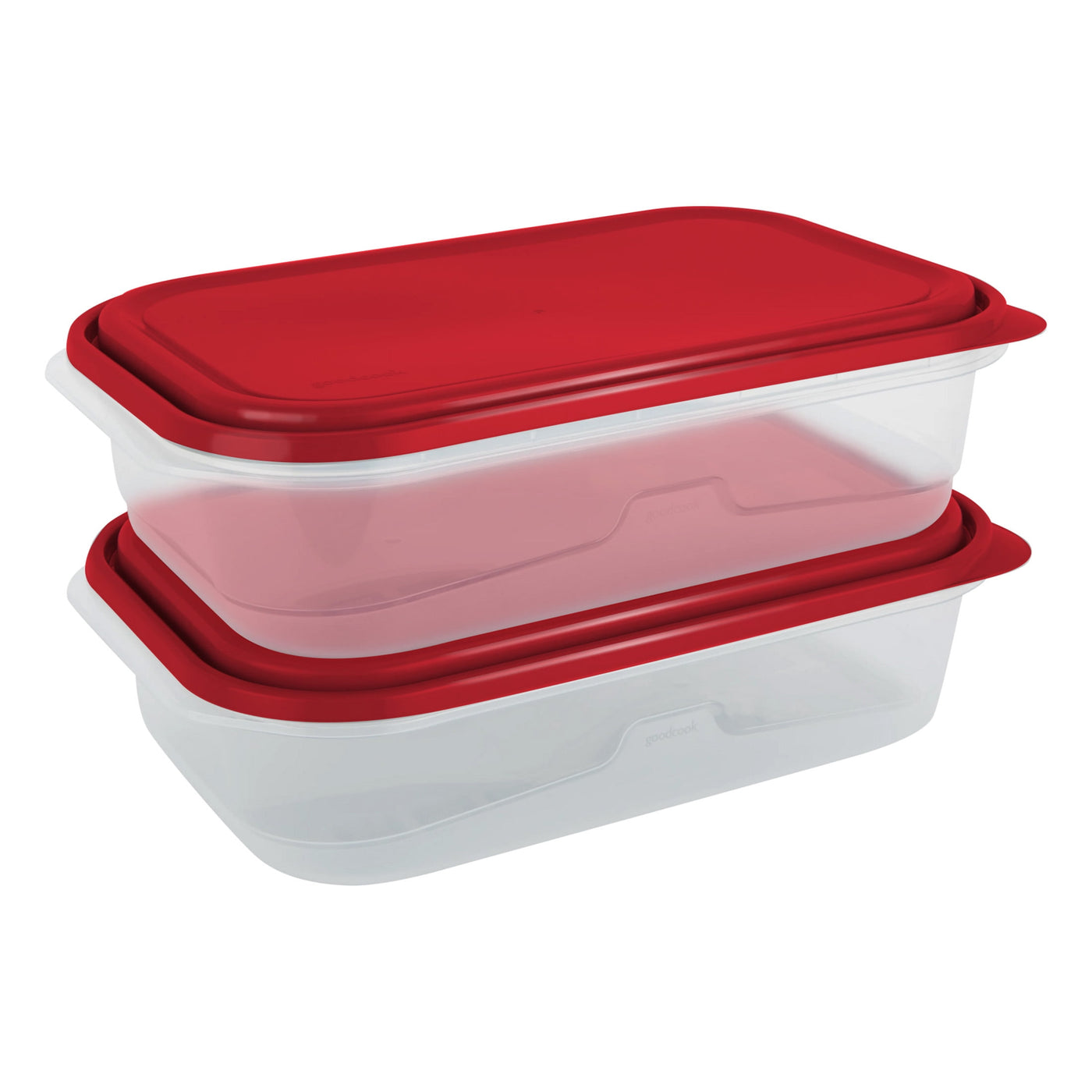 Large Rectangle Container, 2-Pack, Red, Made Without Bpa, Dishwasher Safe, for Pantry Organization, Meal Prep and Dry Food Storage