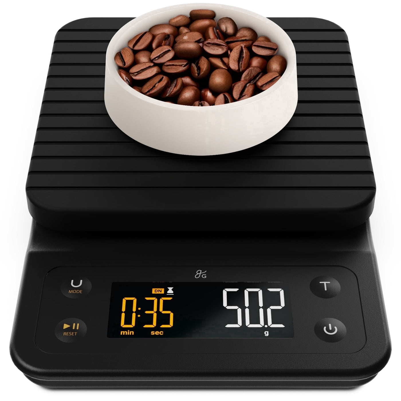 Greater Goods Coffee Scale with Timer, 0.1g Precision, 3kg Capacity, 6-Unit Digital Espresso and Pour-over Scale, Silicone Waterproof Cover