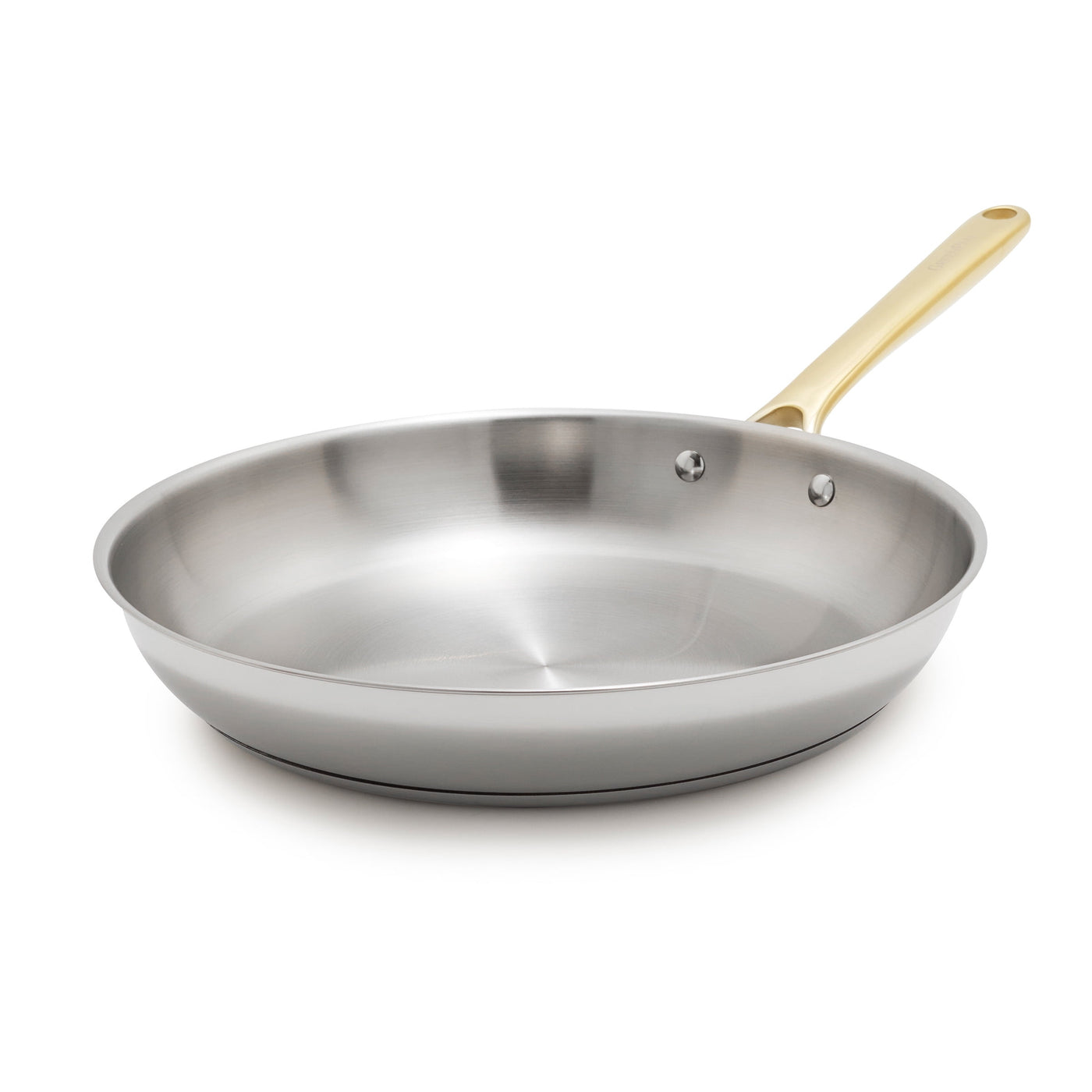 12" Stainless Steel Uncoated Frying Pan Skillet, Silver, for Frying, Boiling and Everyday Home Cooking