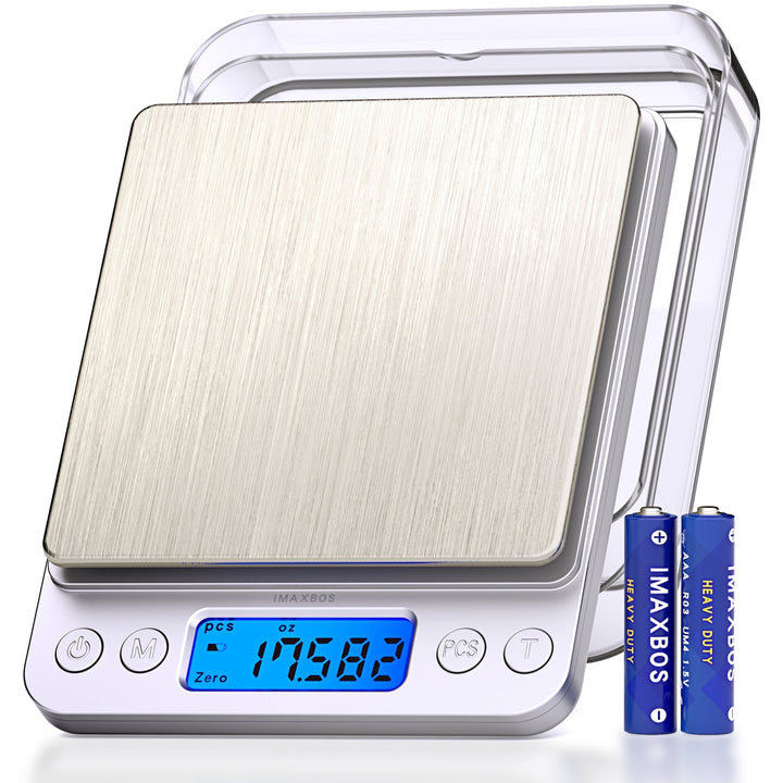 High Precision Digital Kitchen Scale, 6.6lb/3000g Jewelry Scale, Stainless Steel, Backlit Lcd, for Accurate Kitchen, Food and Portion Weighing