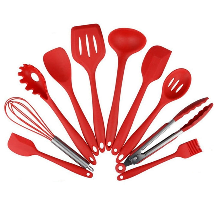 Kitchen Utensil Set, 10 Cooking Utensils, Colorful Silicone Kitchen Utensils, Nonstick Cookware with Spatula Set