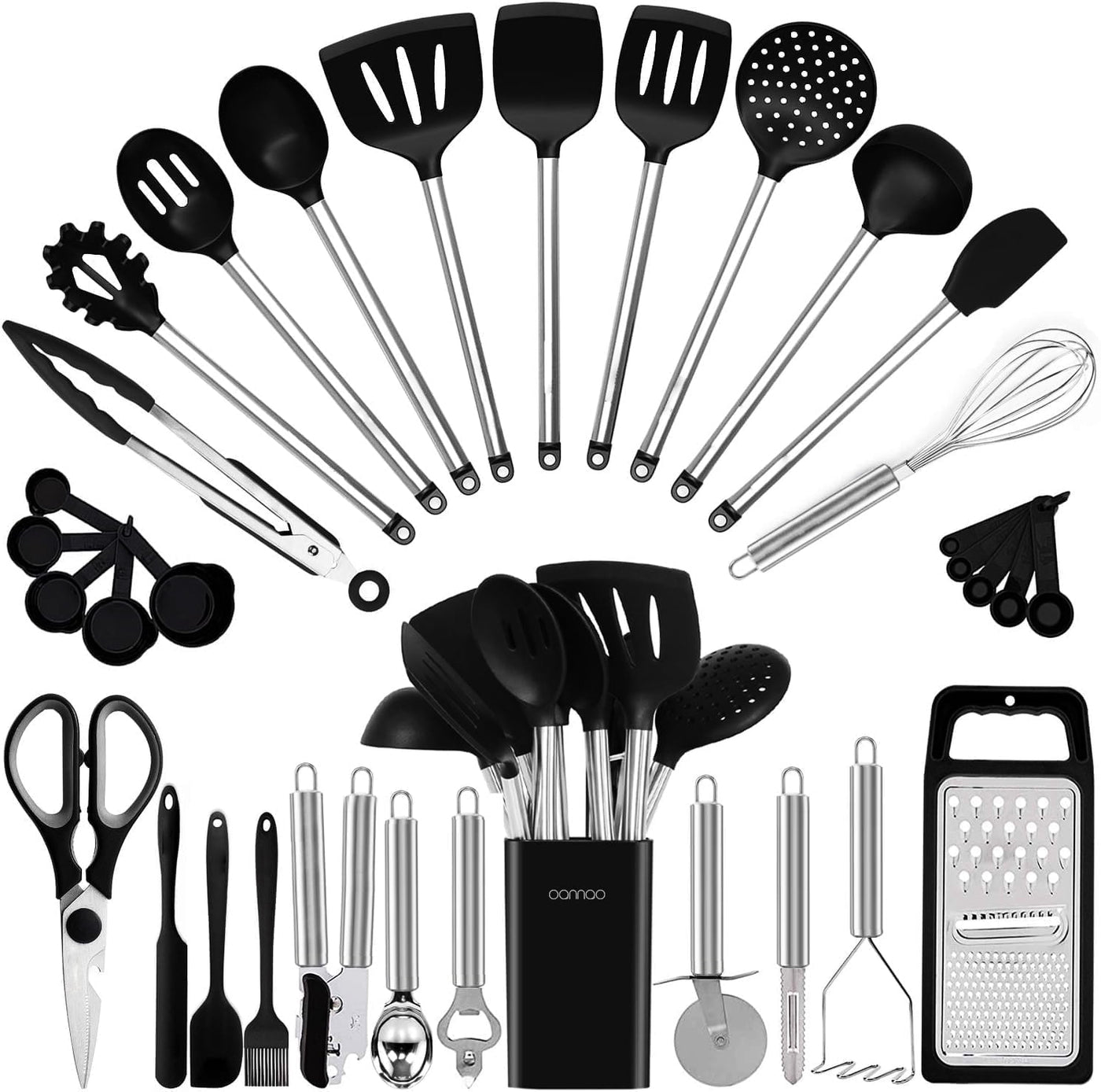 Kitchen Utensil Set-silicone Cooking Utensils-33 Kitchen Gadgets and Spoons for Nonstick Cookware-silicone and Stainless Steel Spatula Set-best