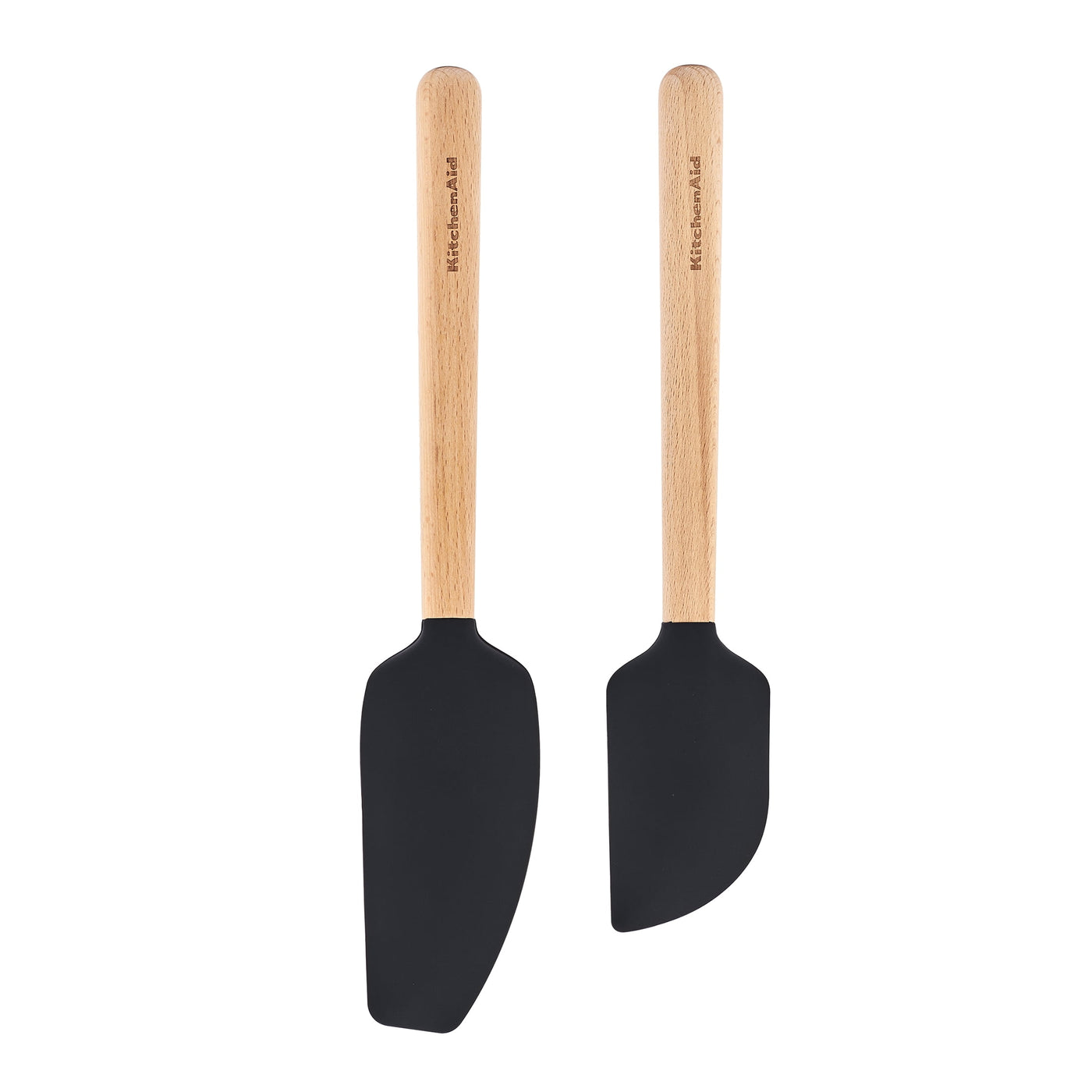 2-Piece Silicone Mixing Spatula and Scraper Set for Cooking, Black, for Cooking, Mixing, Serving and Nonstick Cookware