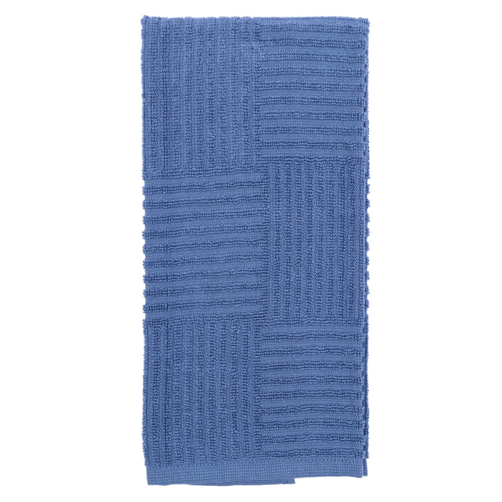 Blue Corduroy 100% Cotton Sculpted-rib Weave Kitchen Towel, for Drying Dishes, Wiping Counters and Everyday Kitchen Cleaning