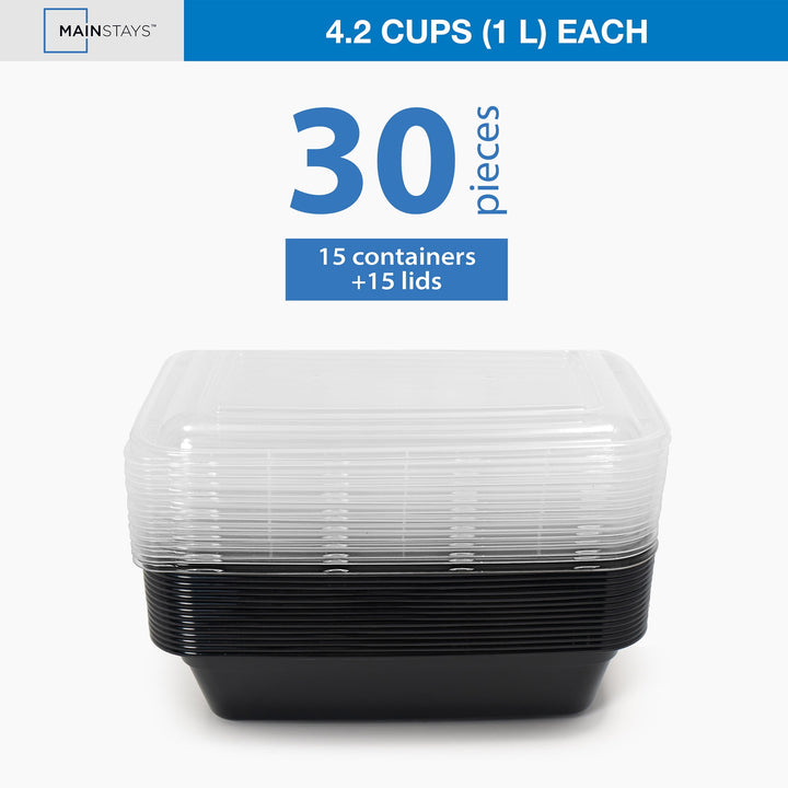 30-Piece (15 Containers + 15 Lids) Meal Prep, Bpa-free, Microwave and Dishwasher Safe, for Pantry Organization, Meal Prep and Dry Food Storage