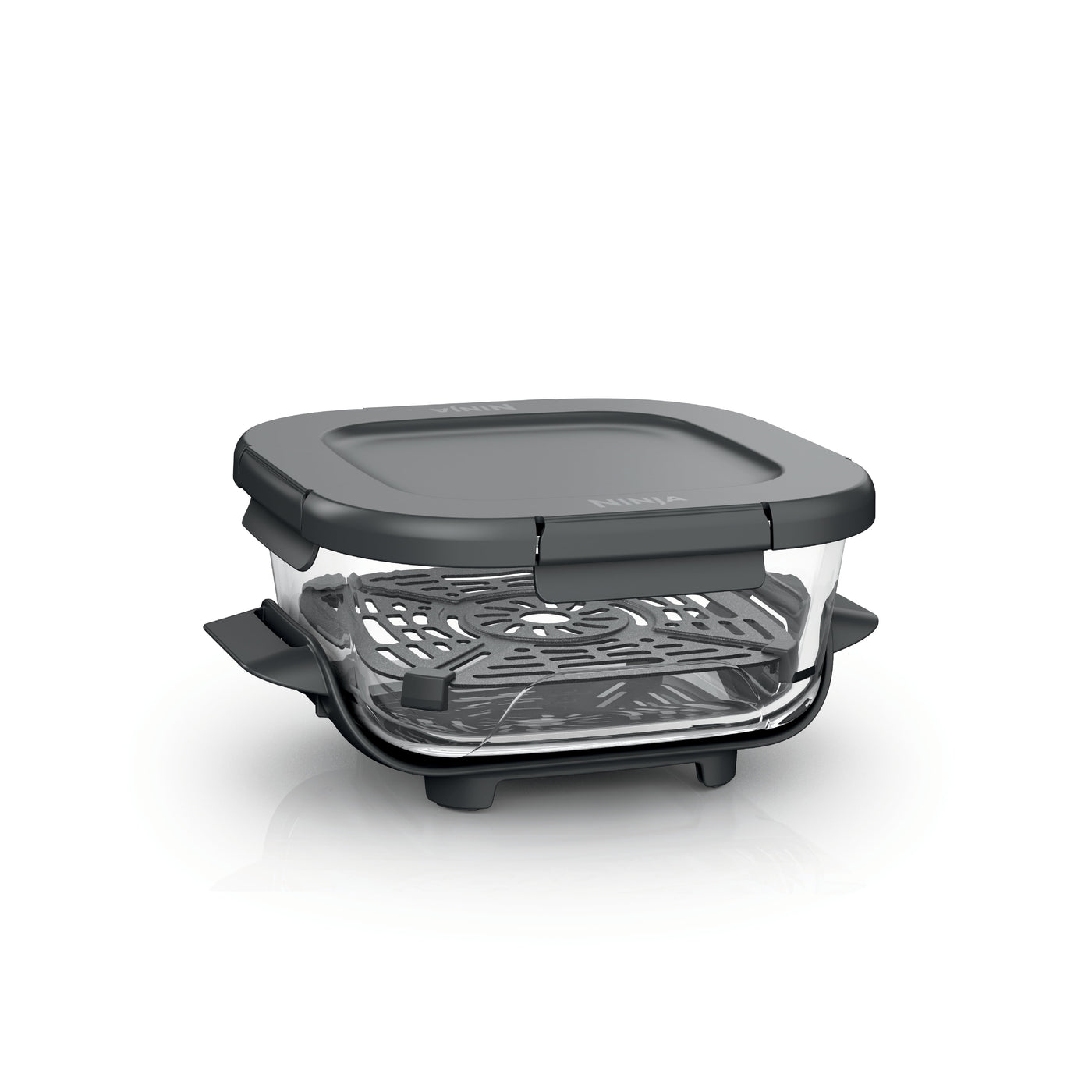 6 Cup Cleancrisp Glass Container, Compatible with Crispi Portable Cooking System, Microwave, Freezer and Dishwasher Safe, Glass Cooking Surface
