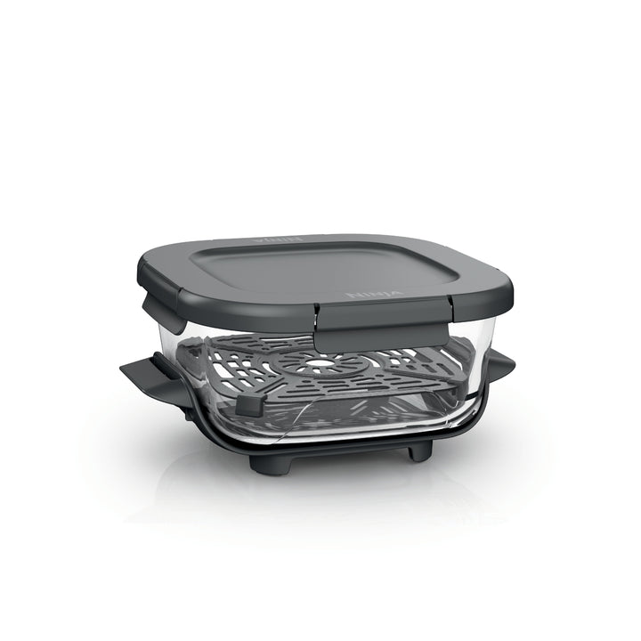 6 Cup Cleancrisp Glass Container, Compatible with Crispi Portable Cooking System, Microwave, Freezer and Dishwasher Safe, Glass Cooking Surface