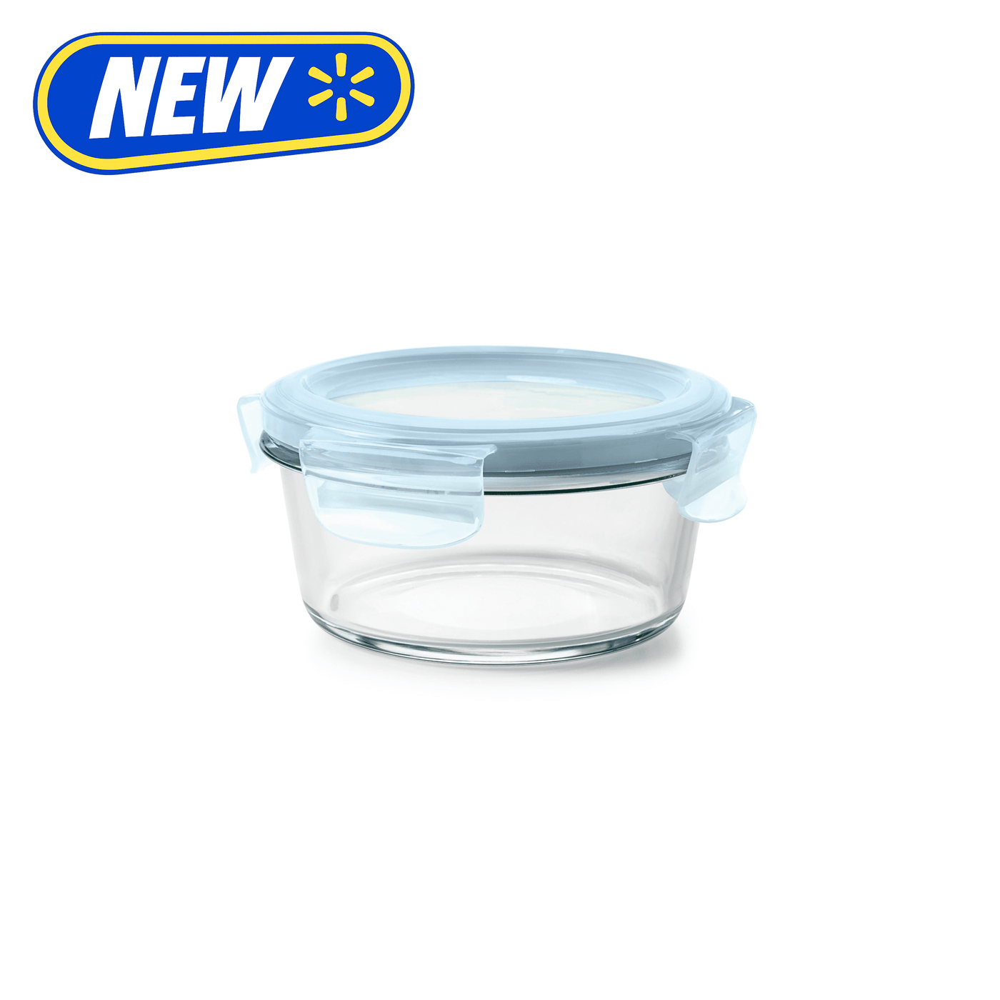 Smart Seal 2-Cup Round Glass Food Storage Container, Arctic Blue, for Pantry Organization, Meal Prep and Dry Food Storage
