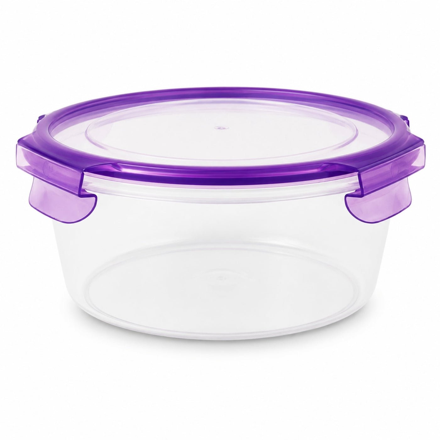 Round Food Storage Container with Purple Locking Lid, 51 Oz Capacity BPA-FREE Reusable Meal Prep Bowl