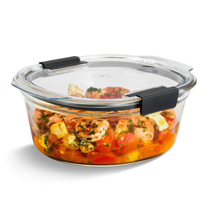 Glass Round Leak-proof 6.1-Cup Food Storage Container, for Pantry Organization, Meal Prep and Dry Food Storage