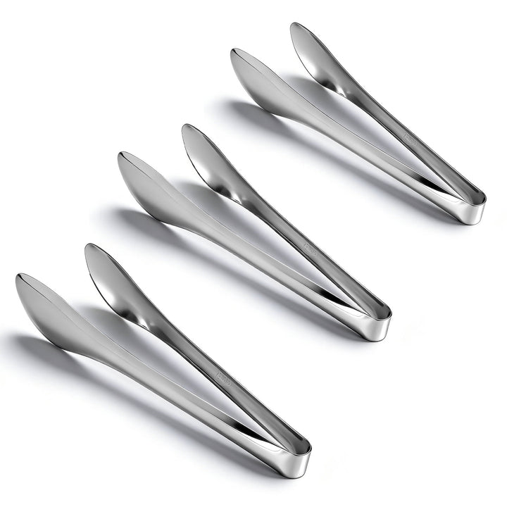 3-Pack Serving Tongs, 1.77 Inch X 9 Inch Polished Stainless Steel Kitchen Tongs for Food, Buffet, Appetizer, Cooking, Salad, Party and Ice