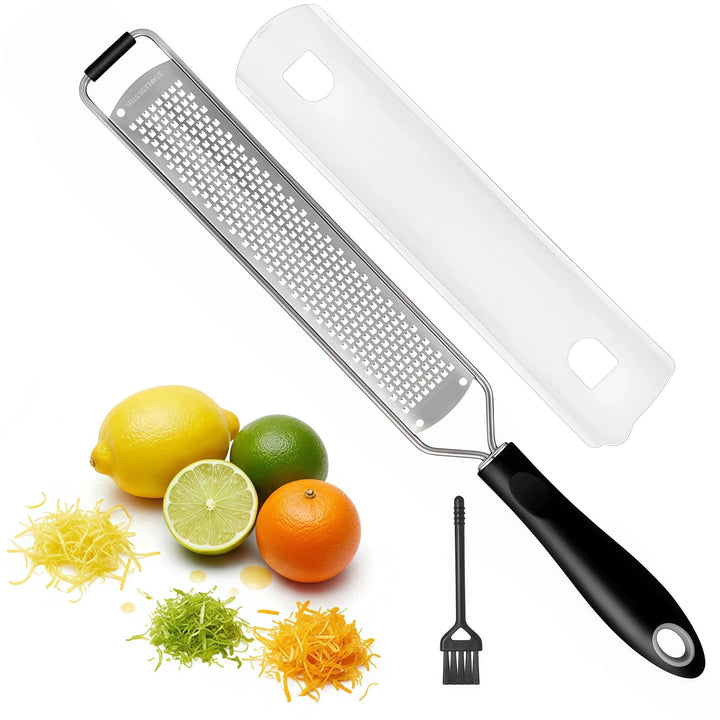 Stainless Steel Lemon Zester Grater with Handle, Garlic, Cheese, Parmesan, Nutmeg, Lime, Ginger Grater, Heavy Duty Kitchen Tool