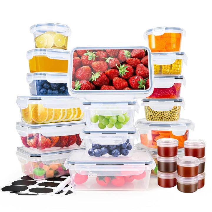 Food Storage Containers with Airtight Lids: 52-Piece Kitchen Storage Containers for Pantry Organizers and Storage