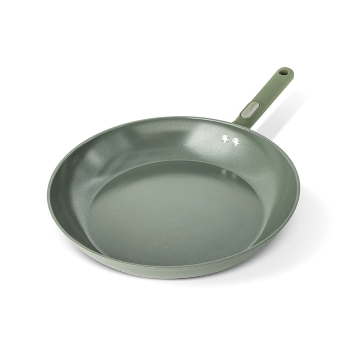 12.5" Ceramic Nonstick Fry Pan Granite Collection, Moss, for Everyday Home Kitchen Cooking, Storage and Organization
