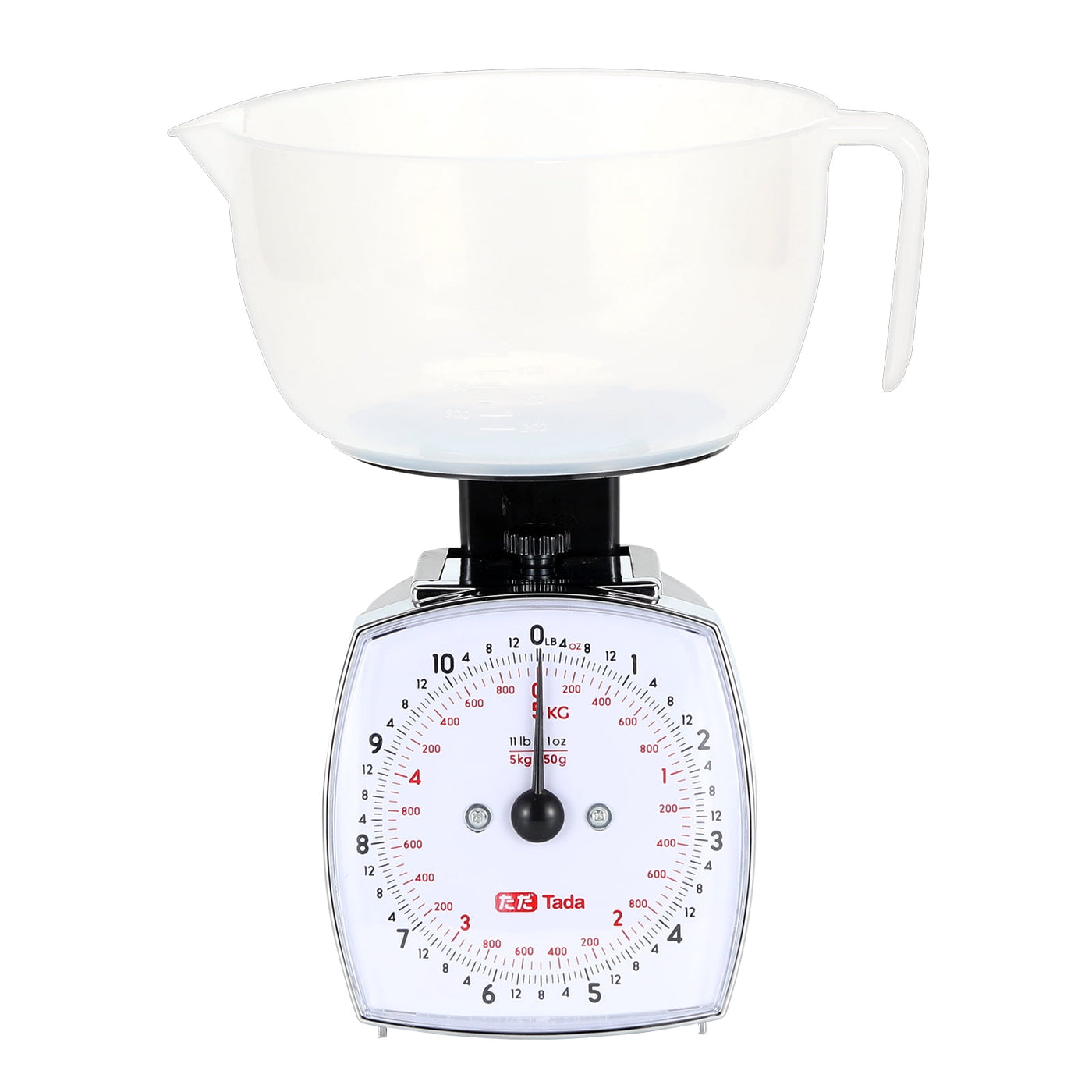 11lb Analog Food Scale Mechanical Dial Kitchen Scale, Removable Measuring Cup, Tare Function, Kitchen Friendly