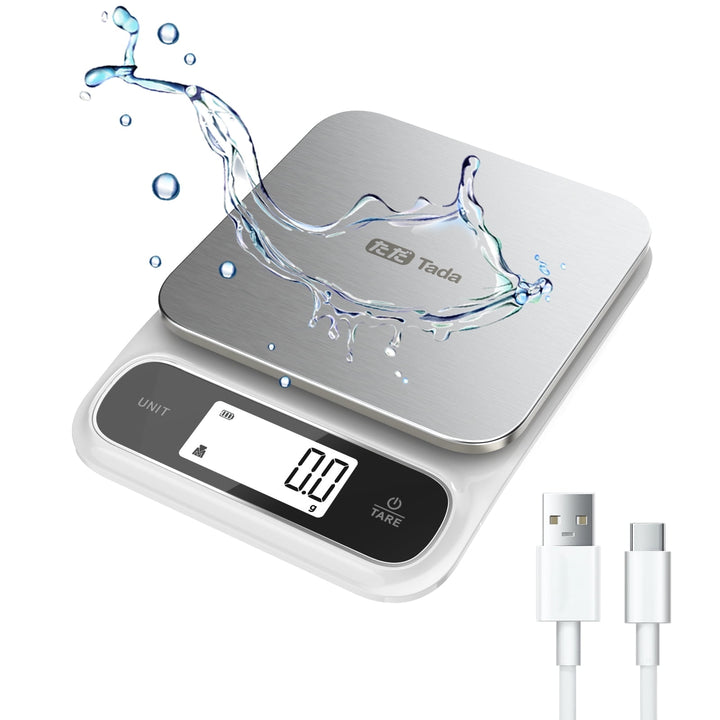 11lb Food Kitchen Digital Scale with 0.01oz/0.1g Precision Ipx6 Waterproof, Type-c Charging, Ounces and Grams for Weight Loss, Cooking, Baking