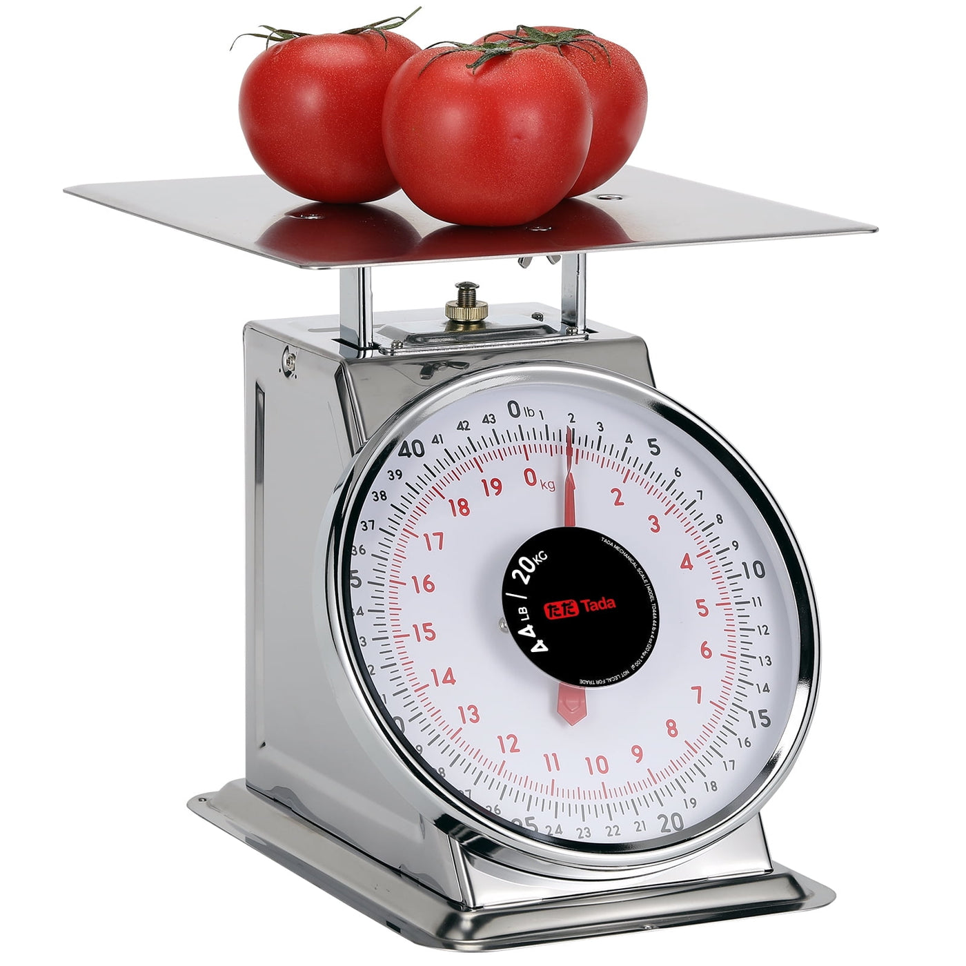 44lb Stainless Steel Mechanical Kitchen and Food Scale Produce Meat Scale with Stainless Steel Platform Silver