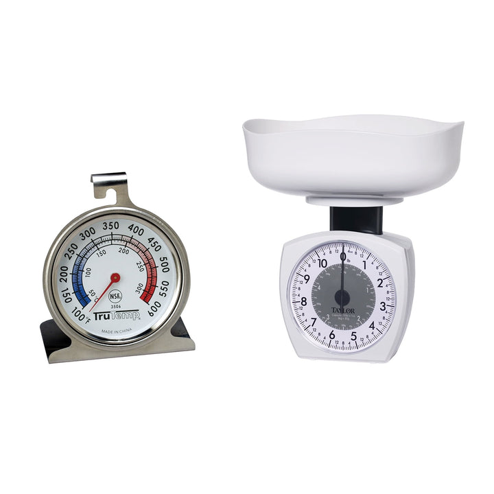 3701KL Stainless Steel Kitchen Scale, 11lb and 3506 Oven Dial Thermometer, for Accurate Kitchen, Food and Portion Weighing