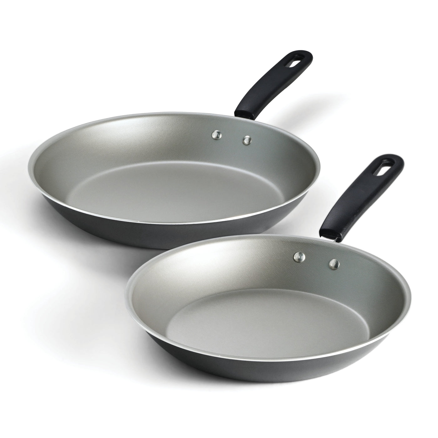Primaware 2-Piece Nonstick Fry Pan Set, 9.5-Inch and 11-Inch Asphalt, for Everyday Home Kitchen Cooking, Storage and Organization
