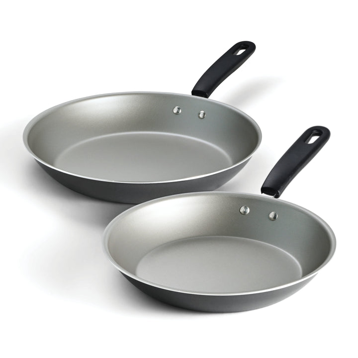 Primaware 2-Piece Nonstick Fry Pan Set, 9.5-Inch and 11-Inch Asphalt, for Everyday Home Kitchen Cooking, Storage and Organization