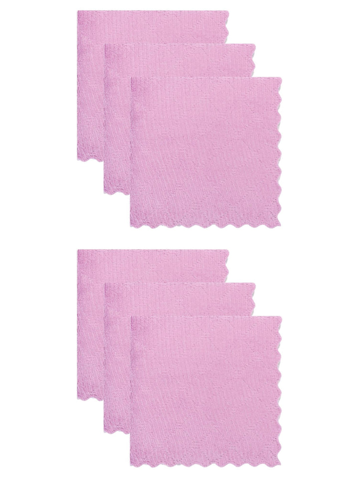 6-Pack Absorbent Cleaning Towels Purple Grey 10"x10", for Drying Dishes, Wiping Counters and Everyday Kitchen Cleaning