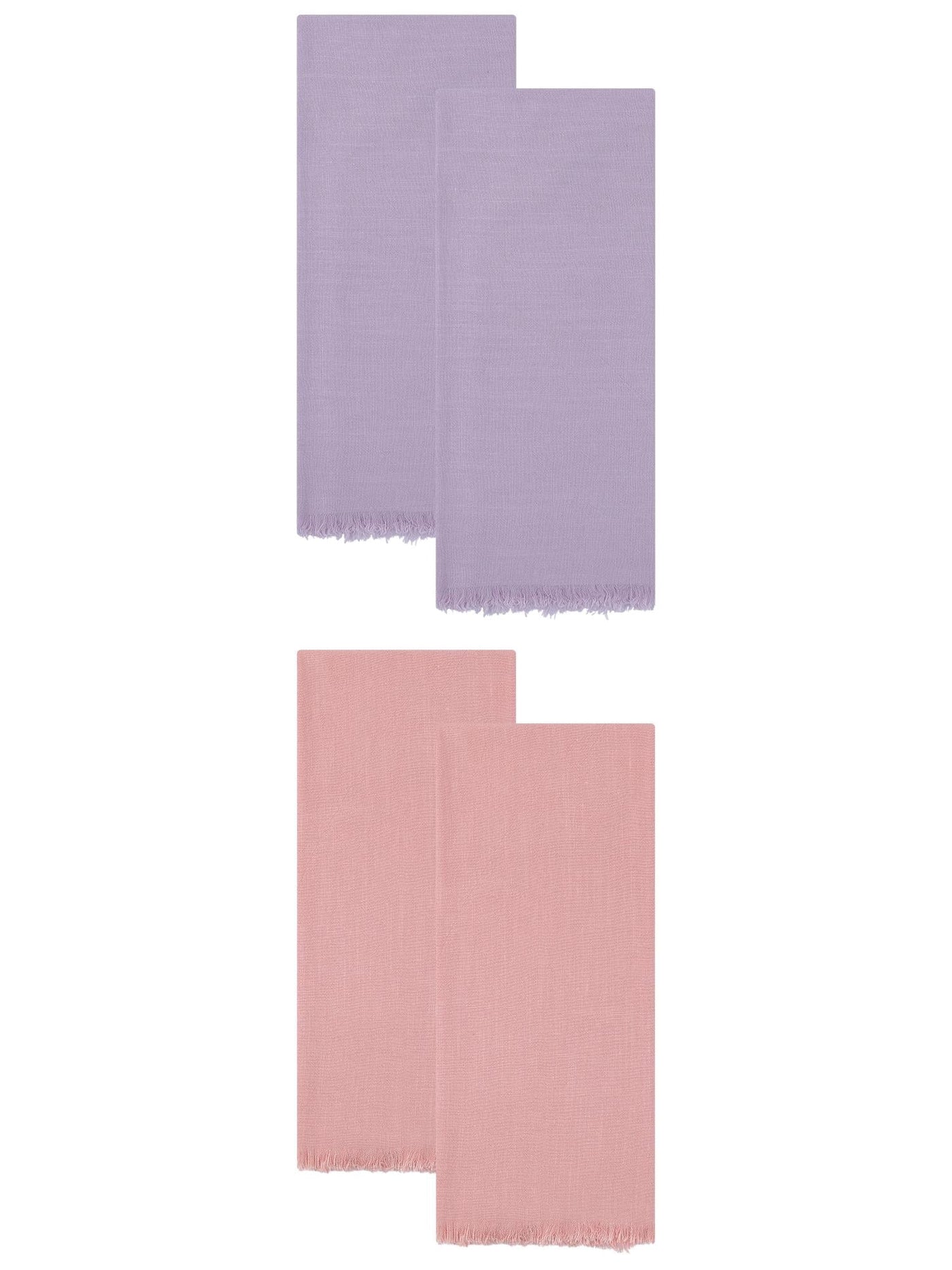 Cotton Linen Kitchen Towels Claret 4-Pack Light Purple/Pink 18" X 18", for Drying Dishes, Wiping Counters and Everyday Kitchen Cleaning