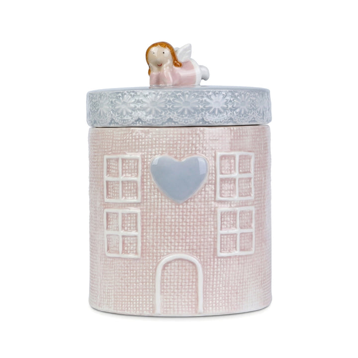Embossed Canister Set Ceramic Jar with Airtight Lid for Kitchen Pink, for Pantry Organization, Meal Prep and Dry Food Storage