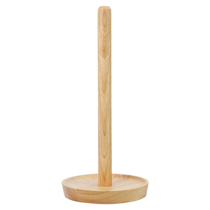 Paper Towel Holder Countertop Non-slip Base Wood Light Brown 12x5.9inch, for Drying Dishes, Wiping Counters and Everyday Kitchen Cleaning
