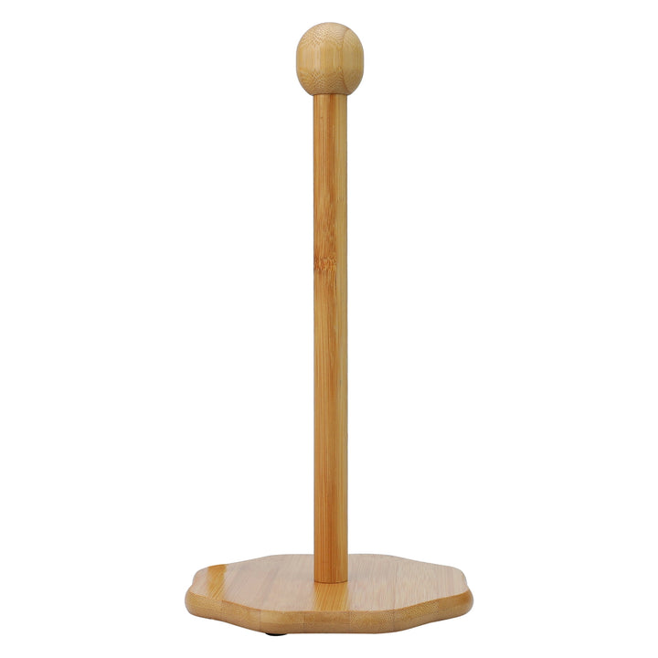 Paper Towel Holder Countertop Non Slip Base Wood Natural E 11.6x6.3inch, for Drying Dishes, Wiping Counters and Everyday Kitchen Cleaning
