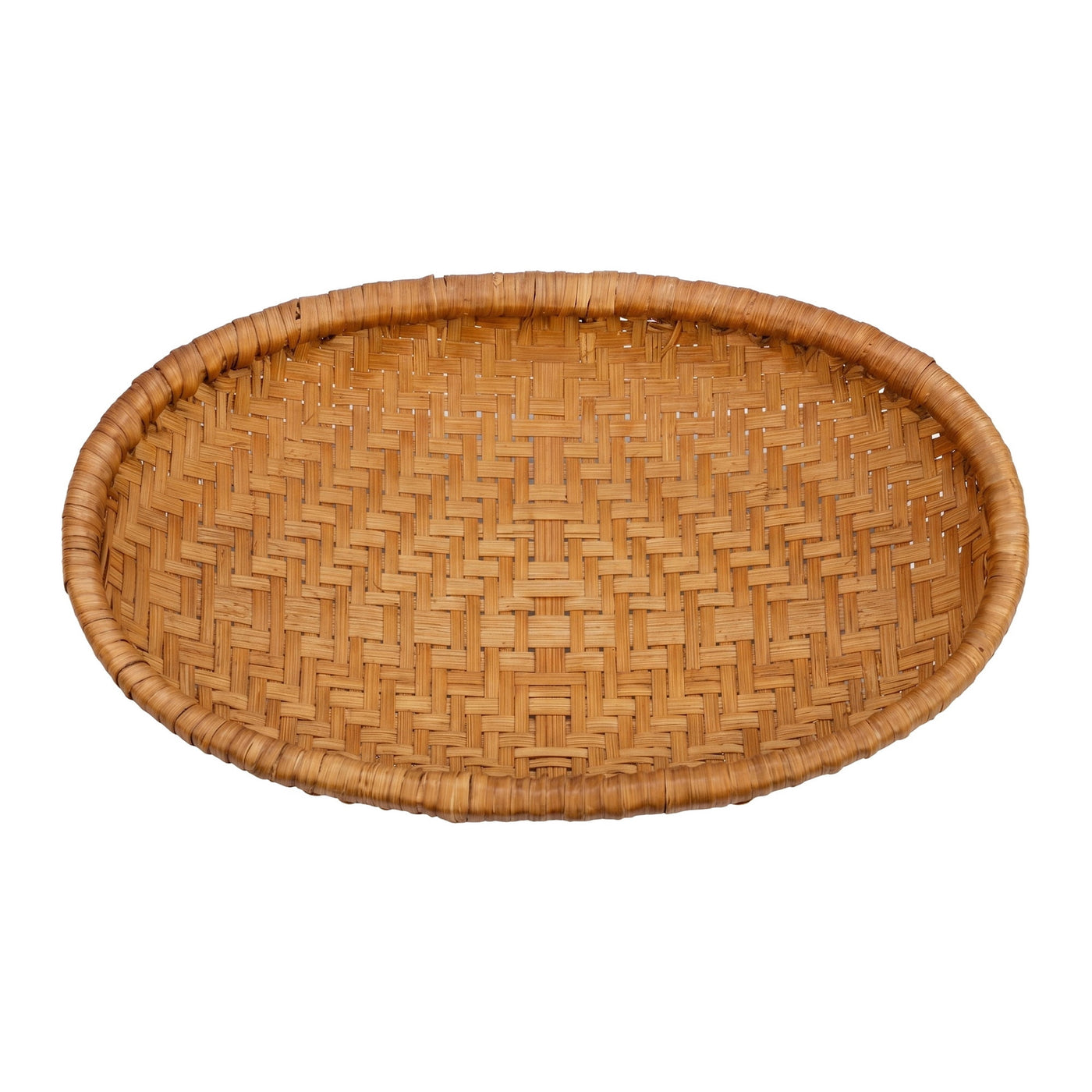 Rattan Serving Tray Woven Rectangular Bamboo Basket Brown 9.8*6.3*1.6inch, for Everyday Home Kitchen Cooking, Storage and Organization