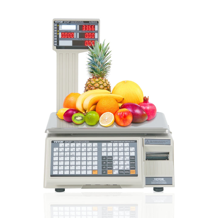 Electronic Price Computing Scale, 66 Lb Digital Deli Weight Scales, LCD and LED Digital Commercial Food Fruit Meat Produce Counting Weight