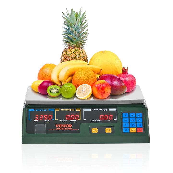 Electronic Price Computing Scale, 66 Lb Digital Deli Weight Scales, LED Digital Commercial Food Fruit Meat Produce Counting Weight