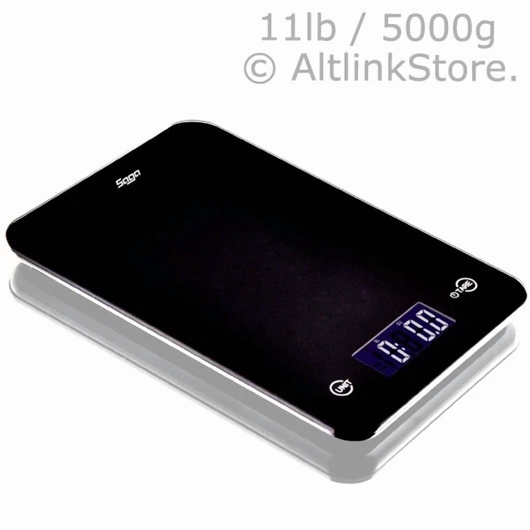 Yani -saga Digital Kitchen Scale Touch Glass 11Lb 5Kg / 5000G X 1G Oz Diet Food Postal, for Accurate Kitchen, Food and Portion Weighing