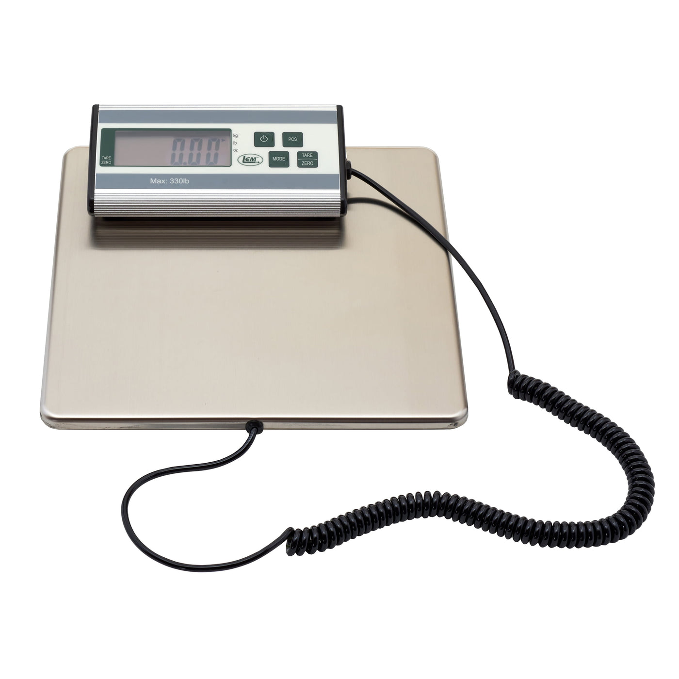 Lem Products 330 Lb Stainless Steel Digital Scale with LCD Display, for Accurate Kitchen, Food and Portion Weighing