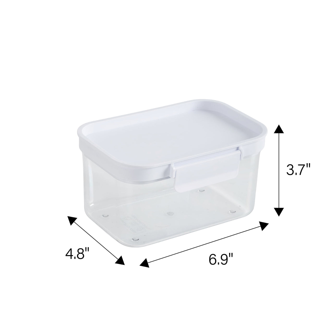 Small Rectangular Plastic Pantry Food Storage Container with Lid, Kitchen Dry Food Storage Canister Organizer, 6.9" W X 4.8" D X 3.7" H