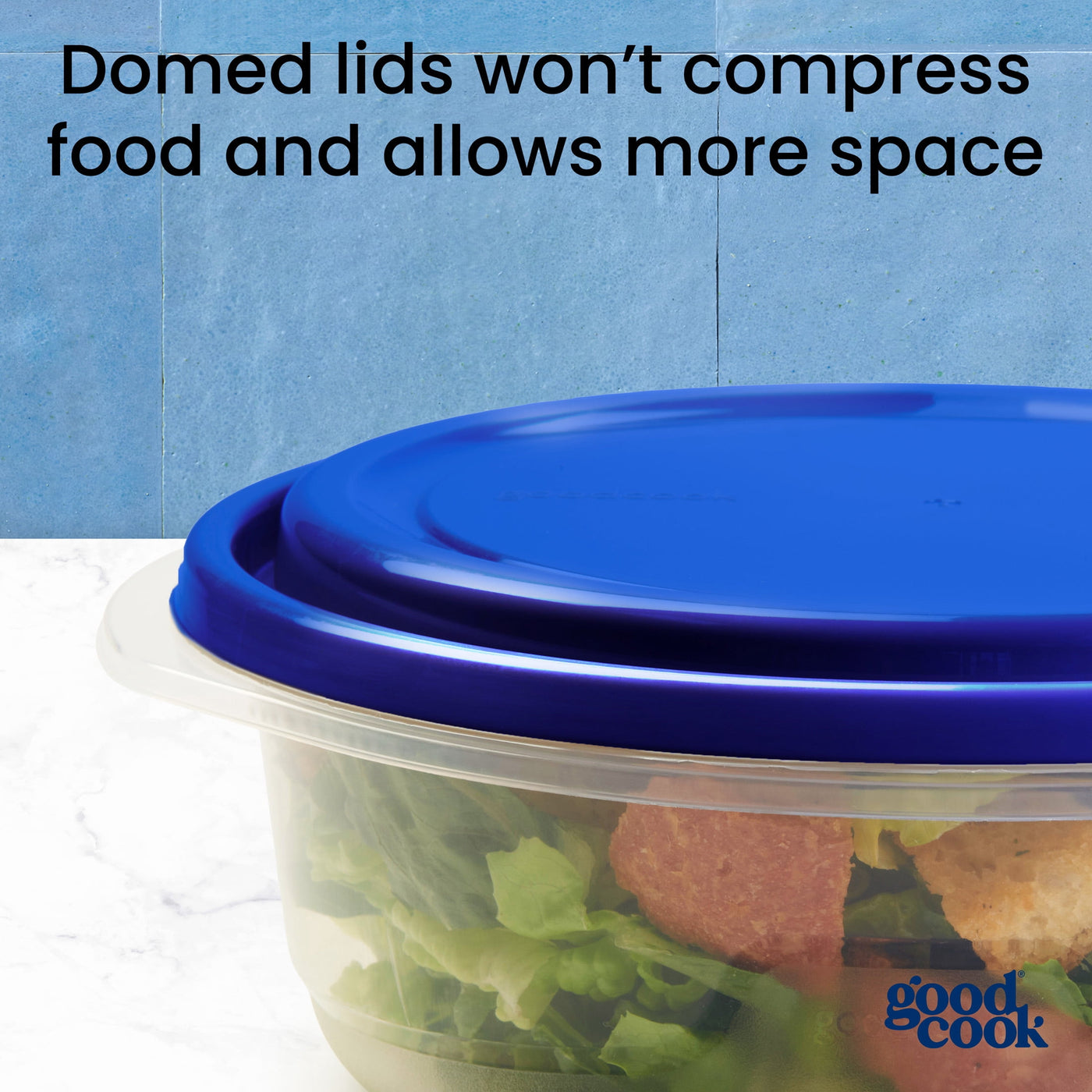 Medium Bowl Food Storage Container, 3-Pack, Blue, Made Without Bpa, Dishwasher Safe, for Pantry Organization, Meal Prep and Dry Food Storage