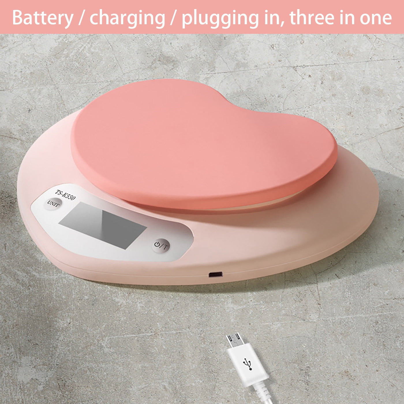 Dnogom Heart-shape Digital Kitchen Baking Scale, 0.1g Accurate High-sensitivity Food/Coffee Gram Scale for Baking Cooking Coffee(pink)