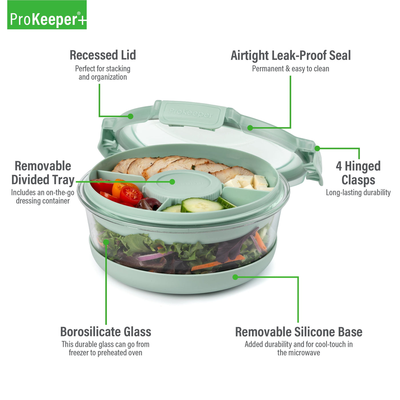 + 5.8 Cup Glass Food Storage Container with Silicone Base, Designed to Help with Pantry Storage and Everyday Organization