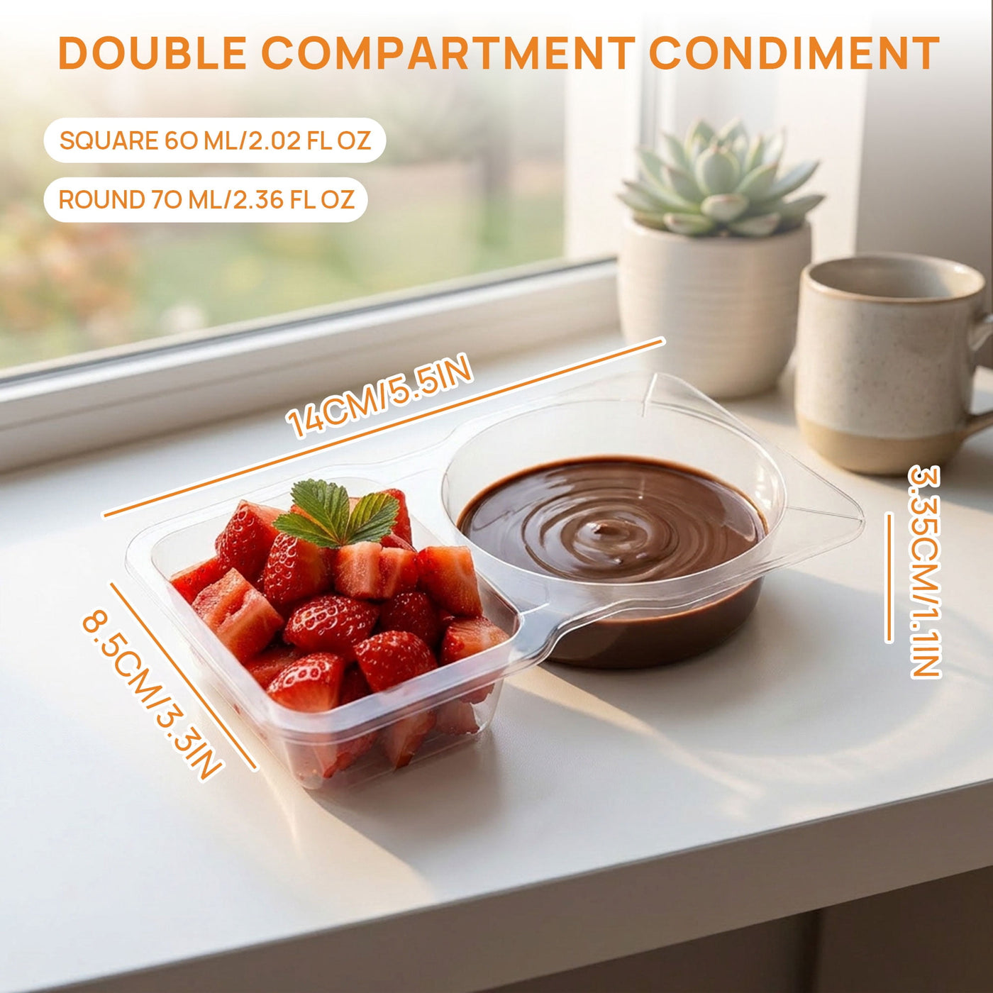 20 Sets Reusable Snack Containers with Lids, 2 Compartment Snack Containers for Food Storage and Meal Prep, Travel Snacks, Leakproof, Split-proof