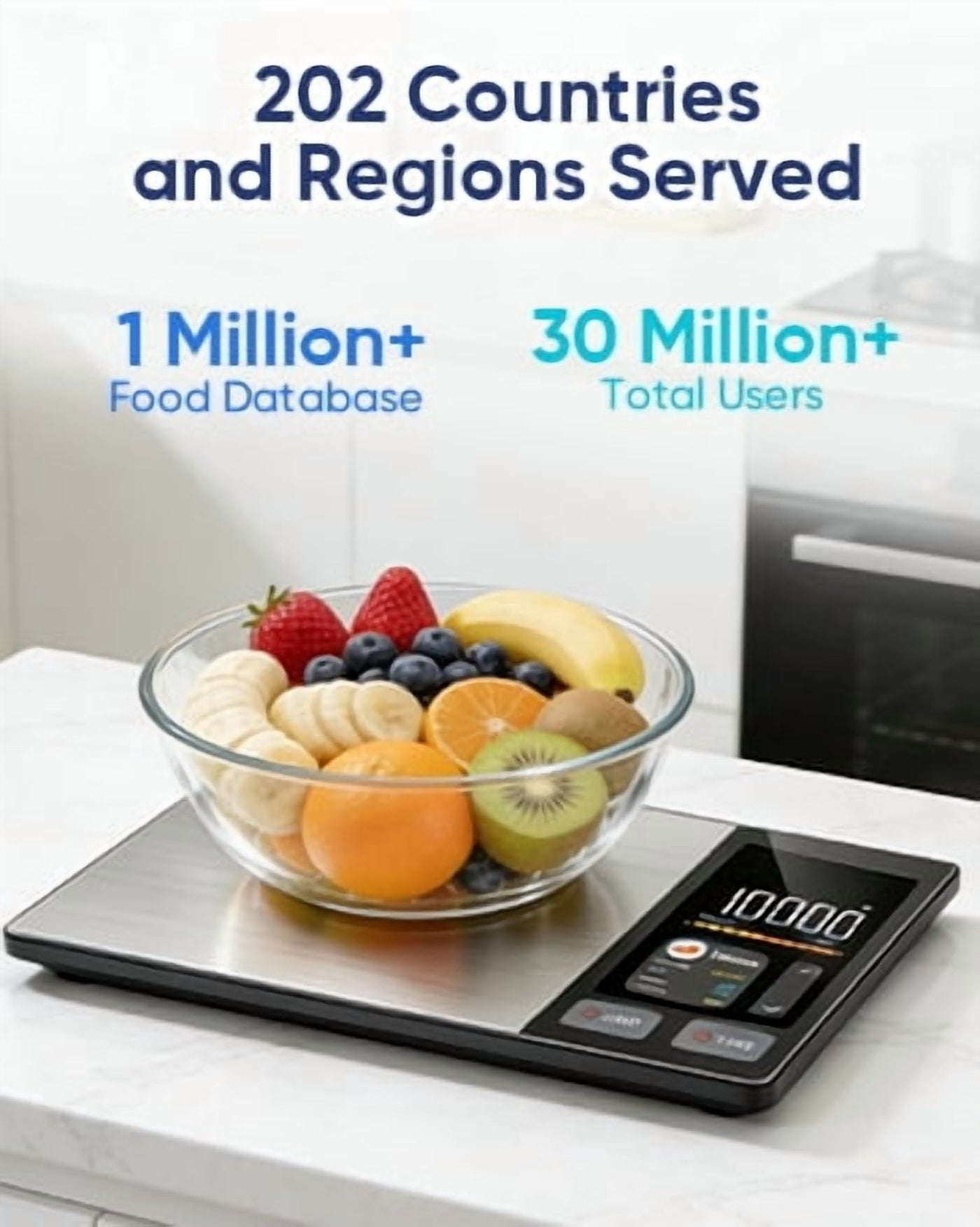 Smart Food Scale with Nutritional Calculator, Free App with 24 Nutrients Tracking, Calorie, Macro, Premium Stainless Steel Digital Food Scale for Meal