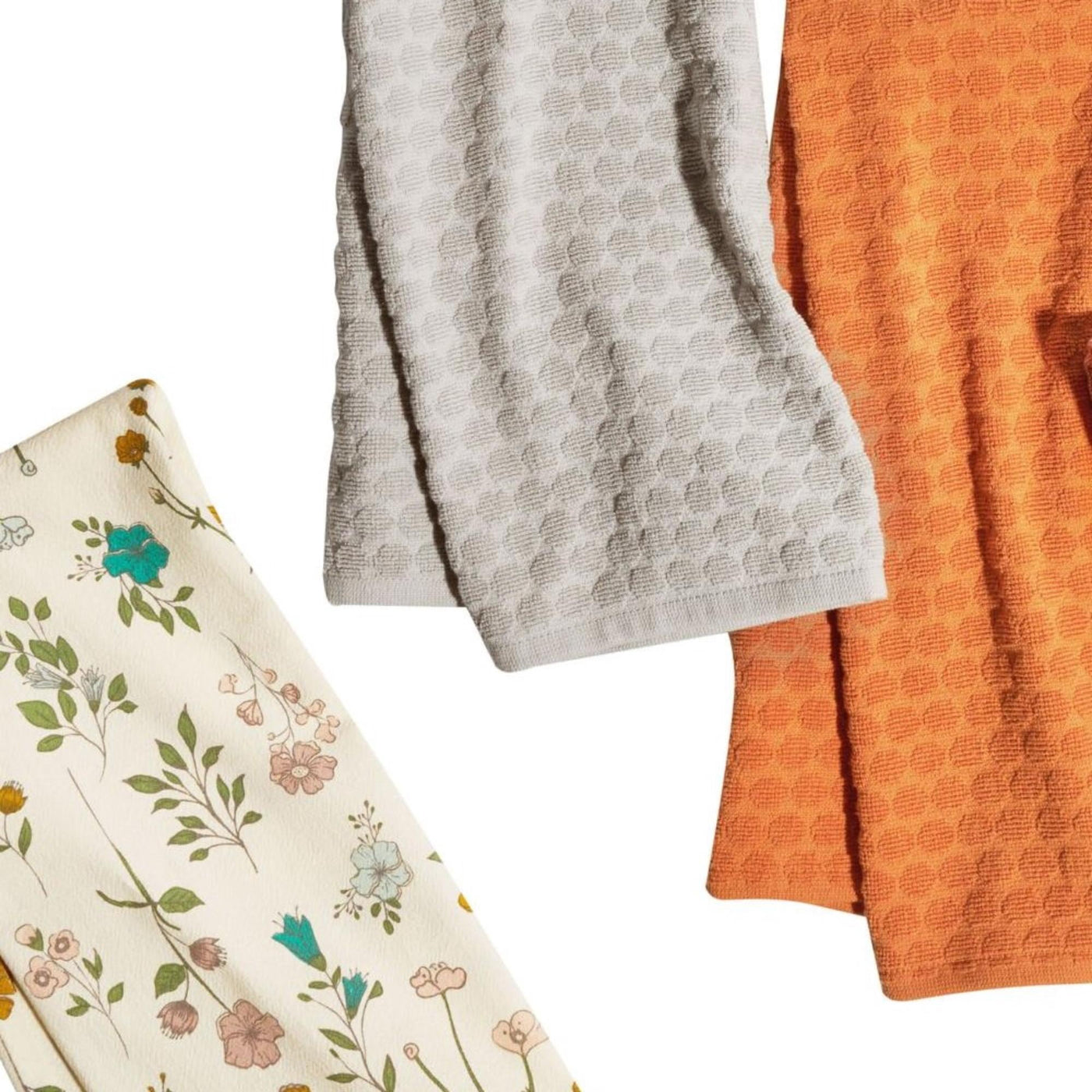 Beautiful Botanical 4-Piece Kitchen Towel Set By, Multiple, 30"W X 20"L, for Drying Dishes, Wiping Counters and Everyday Kitchen Cleaning