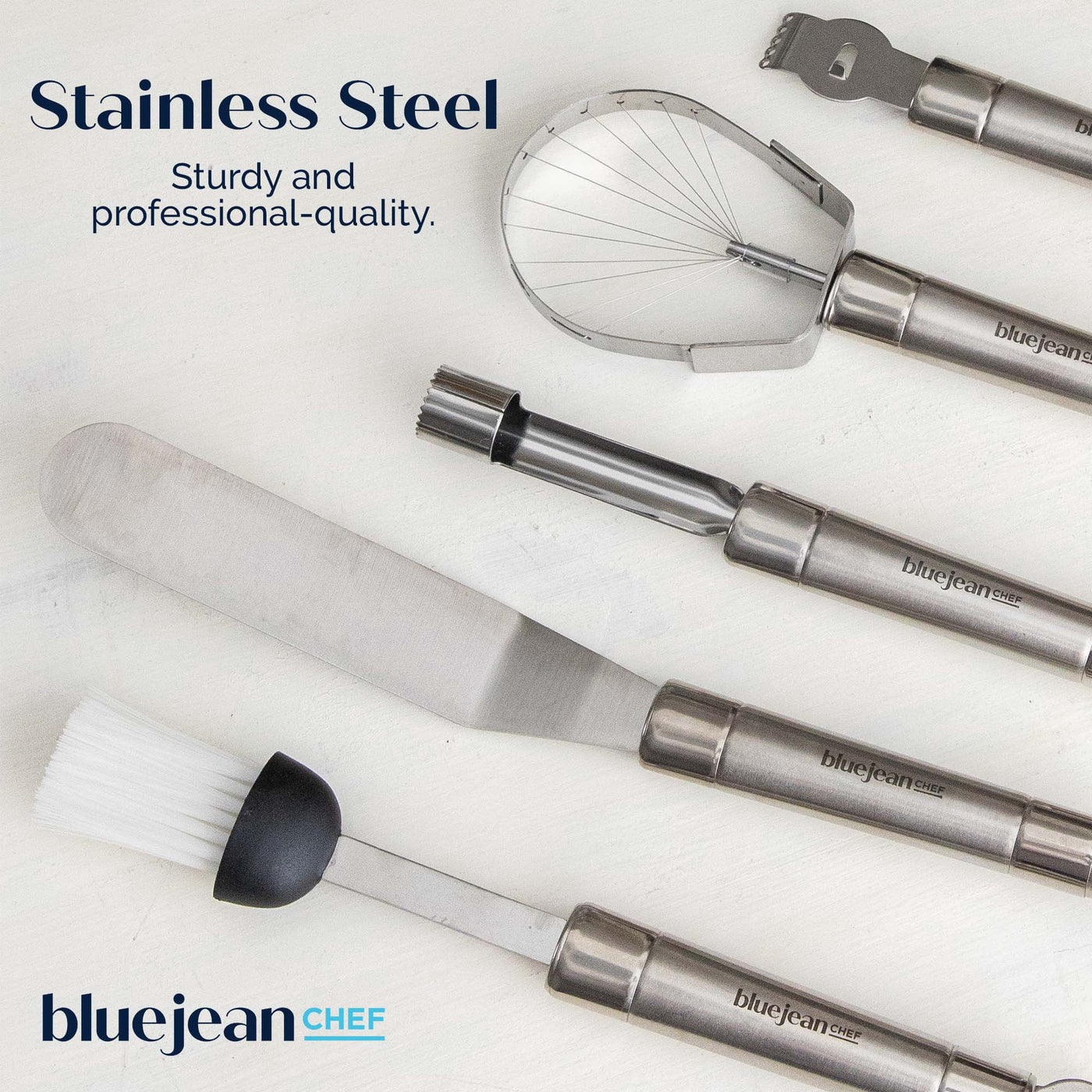 8-Piece Kitchen Tool and Gadget Set, Stainless-steel Kitchen Tools with Storage Pouch, Dishwasher Safe