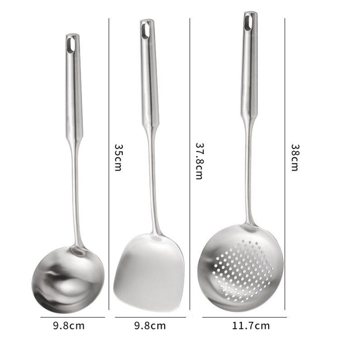 Kitchen Cooking Utensil Set, Stainless Steel Metal Kitchen Gadgets Heat Resistant Nonstick Kitchen Tools Dishwasher Safe