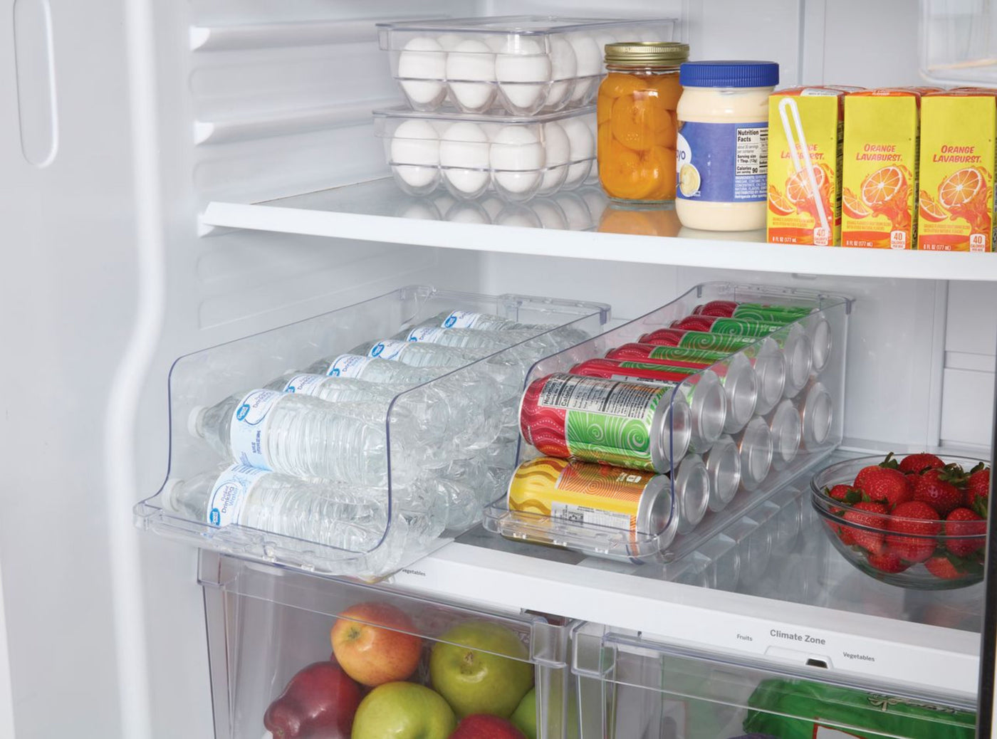 Clear Expandable Drink Fridge Organizer, Made for Kitchen Organization and Drink Storage, Soda and Can Fridge Storage