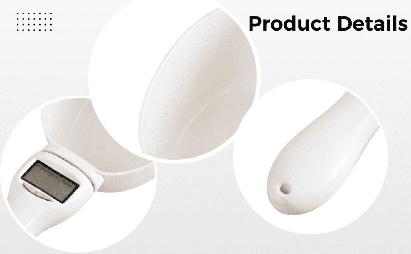 Food Measuring Spoon with Electronic Scale, High Precision Digital Pet Food Scale, Portion Control Weigher, Easy to Clean