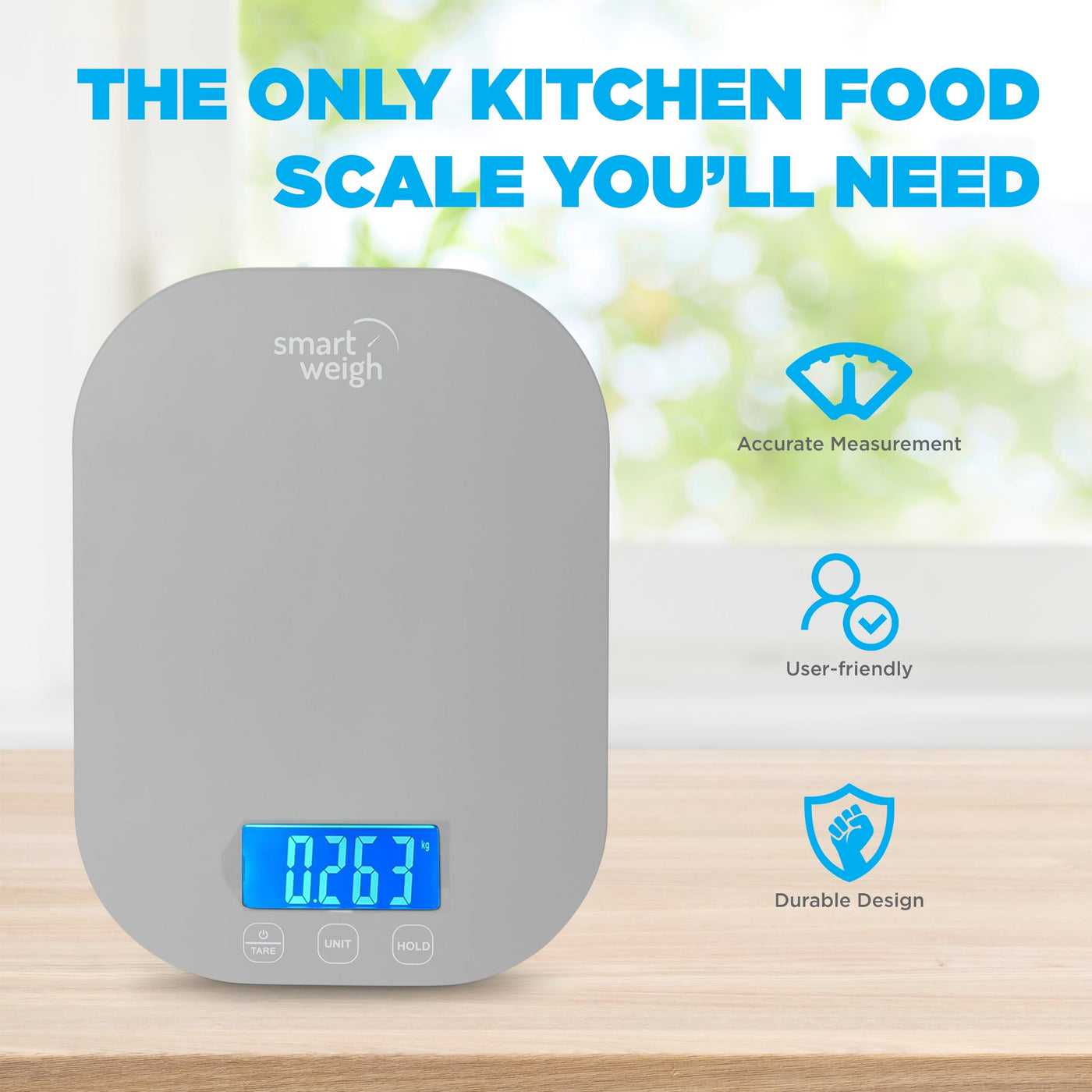 Smart Weigh 11 Lb. Digital Kitchen Food Scale, Mechanical Accurate Weight Scale with 5-Unit Modes, Grams and Ounces for Weight Loss