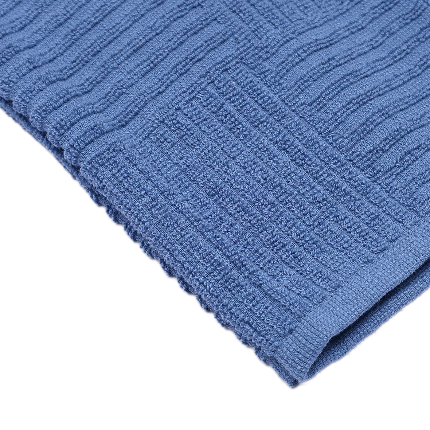 Blue Corduroy 100% Cotton Sculpted-rib Weave Kitchen Towel, for Drying Dishes, Wiping Counters and Everyday Kitchen Cleaning
