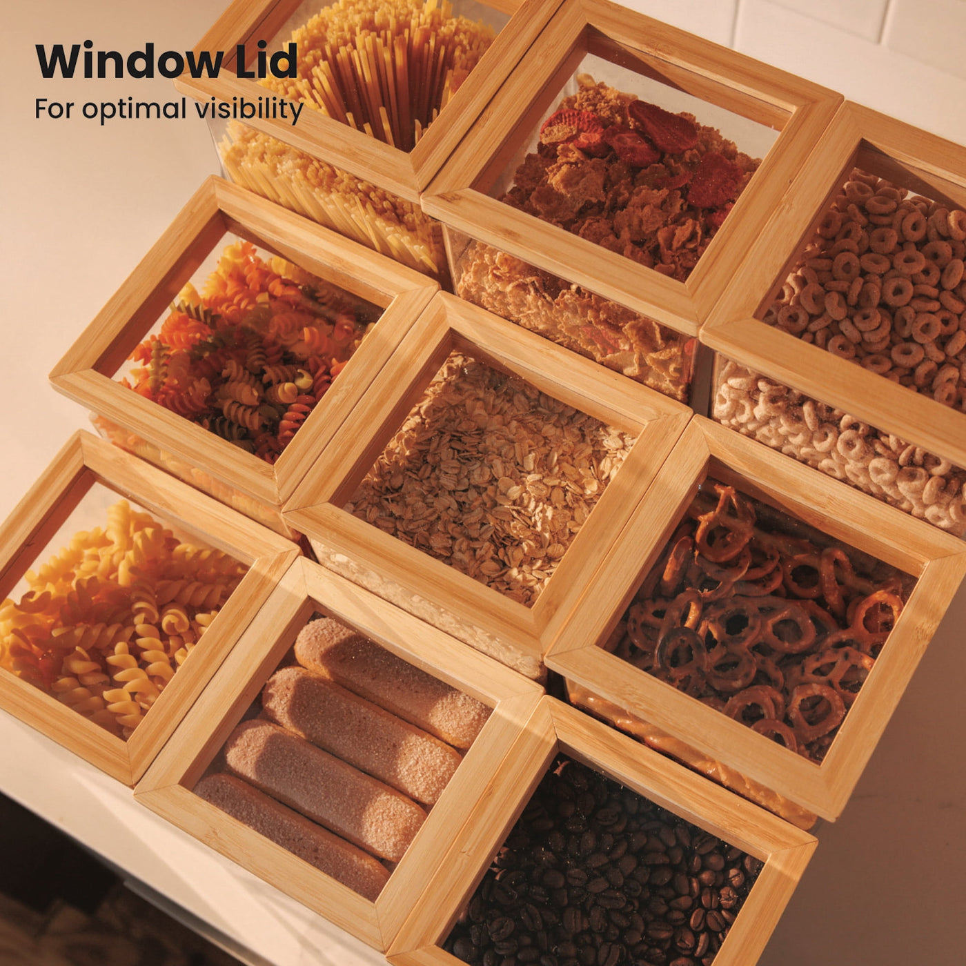 11.6-Cup Pantry Food Container with Durable Bamboo Lid, for Pantry Organization, Meal Prep and Dry Food Storage
