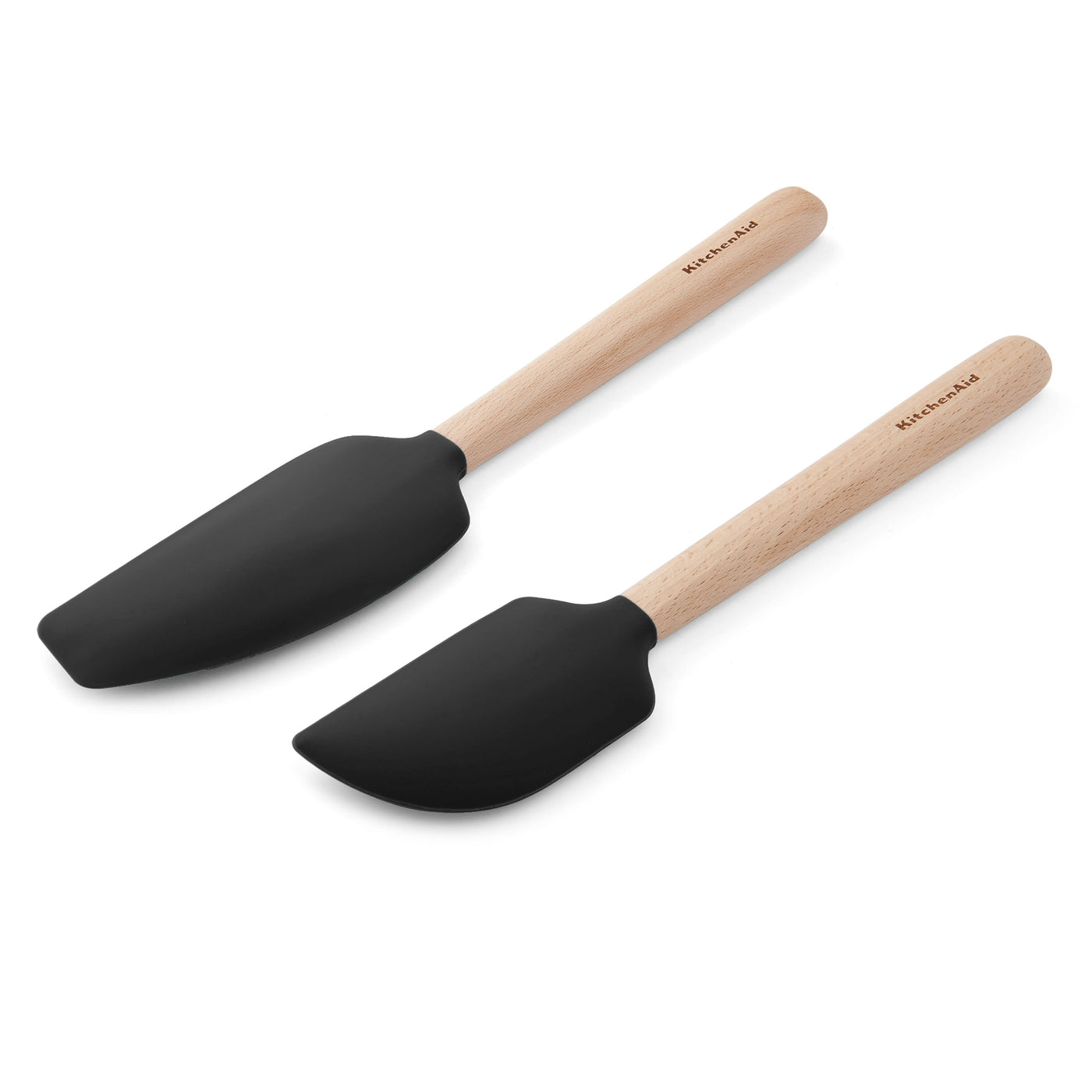 2-Piece Silicone Mixing Spatula and Scraper Set for Cooking, Black, for Cooking, Mixing, Serving and Nonstick Cookware
